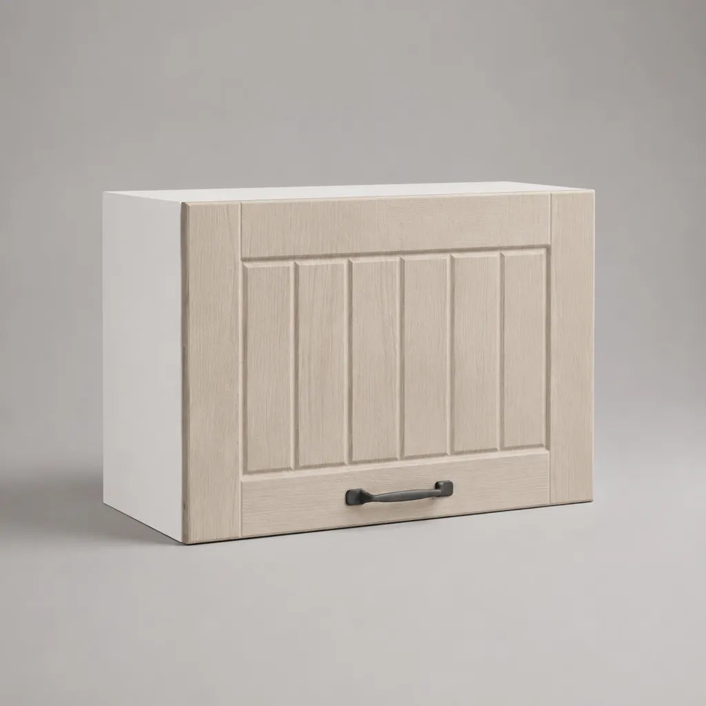 Pensile da cucina sospeso con un'anta in MDF e truciolare, 60 x 32 x 40 cm, beige e bianco