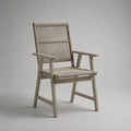 Sedia pieghevole da esterno con braccioli in alluminio e corda di polipropilene beige, 58 × 63 × 91 cm