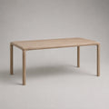 Tavolo da pranzo rettangolare fisso in legno massello di frassino naturale, 160 × 80 × 75 cm