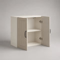Pensile da cucina rettangolare in legno a 2 ante con ripiano, bianco e nero, 60 x 35 x 70 cm
