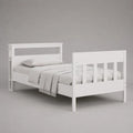 Letto singolo in pino massello bianco con rete a doghe, per materasso 90 × 190 cm, 200 × 99 × 100 cm